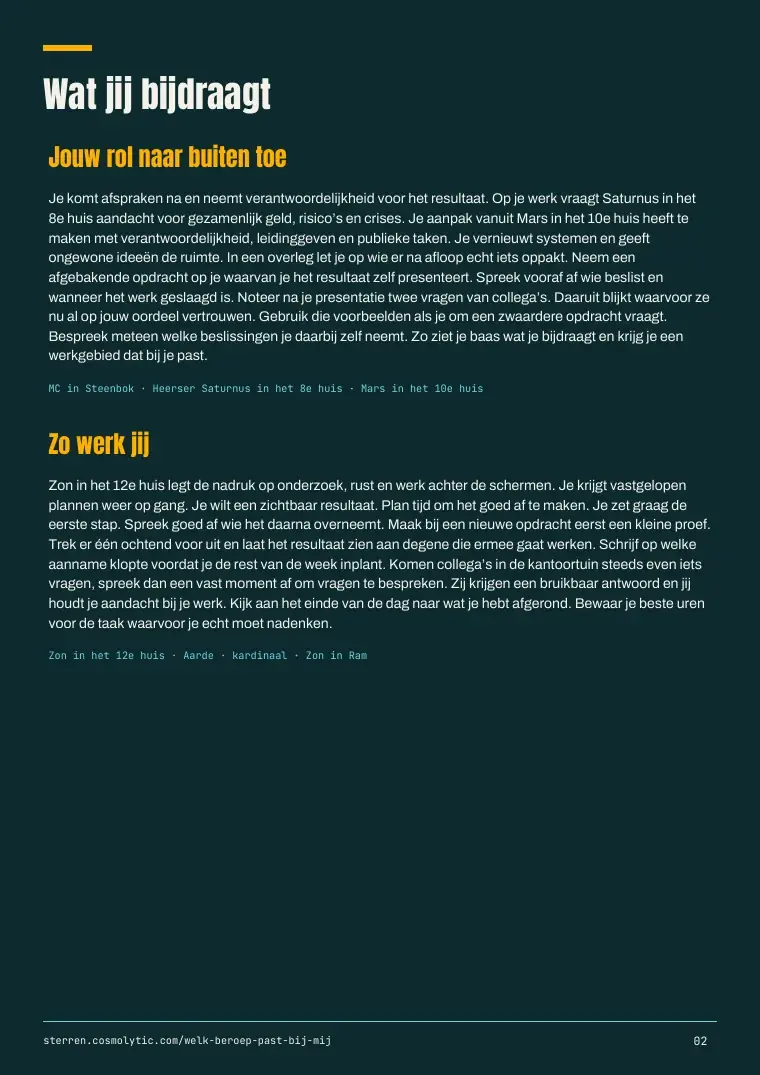 Miriams voorbeeld-PDF, pagina 2: je rol en werkstijl